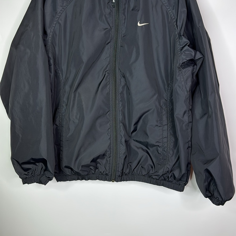 Vintage Nike Black Full Zip Nylon Windbreaker Jacket Size Medium - Picture 3 of 11